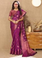 Soft Katan Silk Purple Traditional Wear Weaving Saree